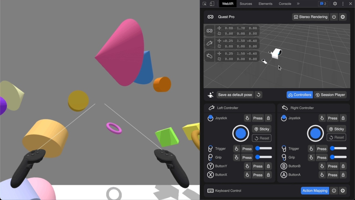 Meta、Webブラウザ拡張機能『Immersive Web Emulator』を配信。ヘッドセット・コントローラーなしでWebXR開発が可能に
