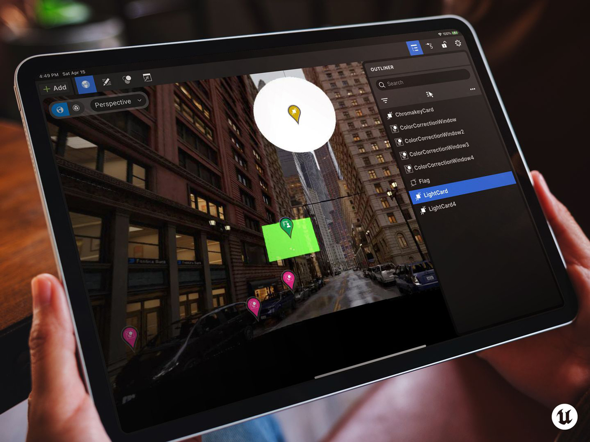 タブレットでUEを使ったインカメラVFXのコントロールができるiPadアプリ『Unreal Stage』がリリース。UE技術者でなくても撮影中の3DCG背景の調整が可能に