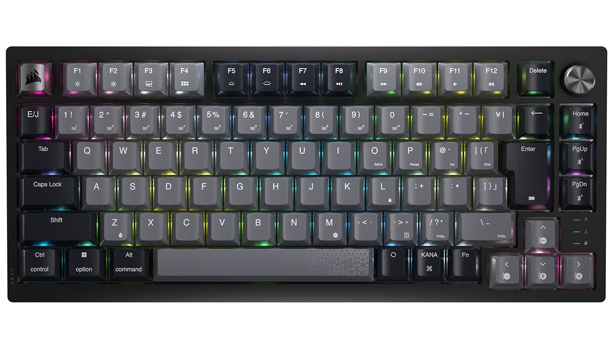 CORSAIRの75%メカニカルキーボード「K65 PLUS WIRELESS JP」、2/29（木）発売。2.4GHzワイヤレス接続対応、最大266時間の連続駆動が可能