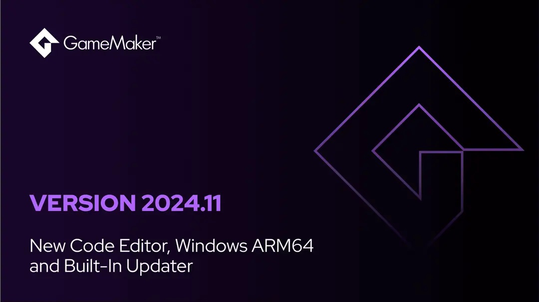 2D向けゲームエンジン「GameMaker」が2024.11にアップデート。Web向けエクスポート機能の拡張に加え、新たなコードエディターが月次リリースに導入