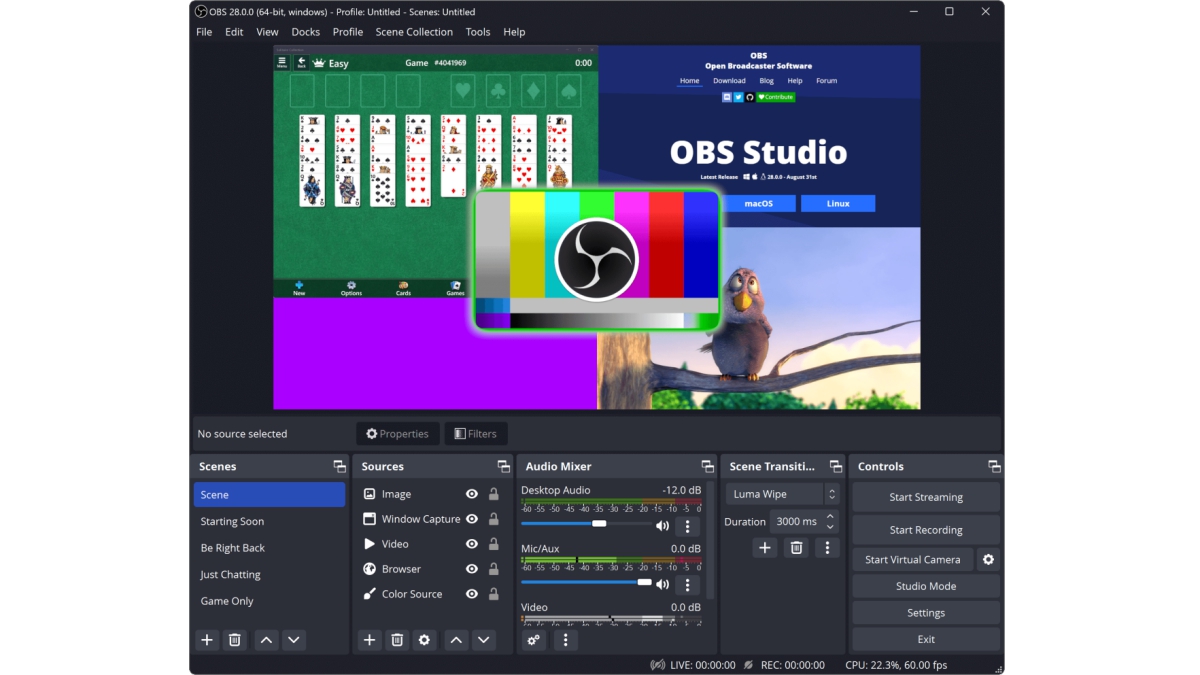 「OBS Studio」にライブ配信事故を抑制するアップデート。バージョン31.0.0にて、ソース追加時に画面を自動表示しない機能などが追加に