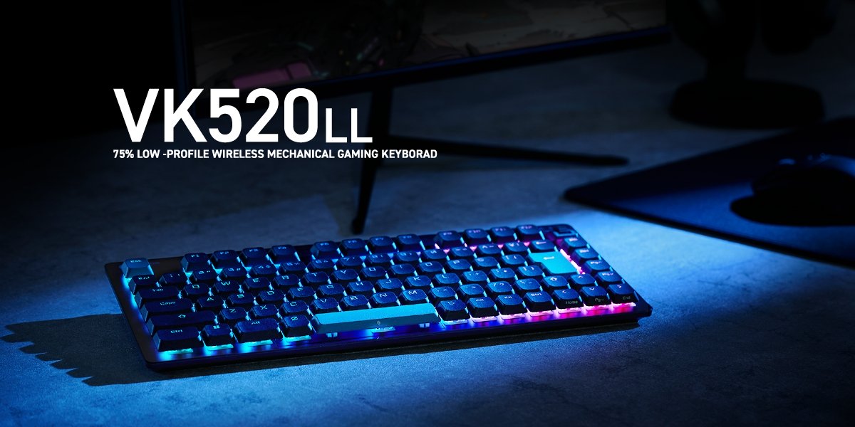 ロープロファイル赤軸を搭載。75％サイズ、日本語配列のゲーミングキーボード「VK520LL」、エレコムが2月下旬に発売
