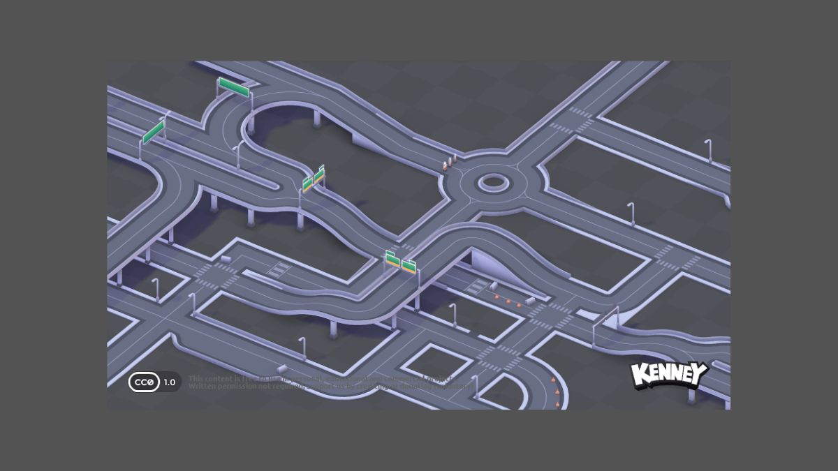 道路や街灯など70種類以上の3Dモデルが無料で使える。アセットパック『City Kit (Roads)』アップデート版、Webサイト「Kenney」にて公開