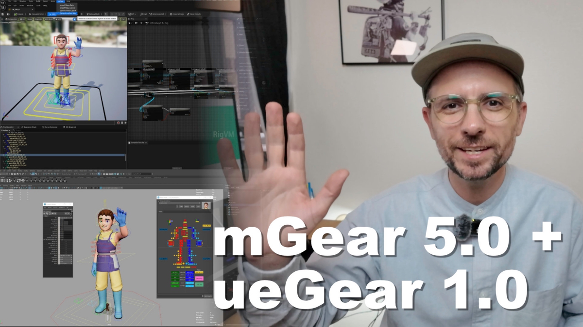 Mayaで自動リギングを行い、UEにコントロールリグとして出力可能。オープンソースのフレームワーク「mGear 5.0」と「ueGear 1.0」がリリース