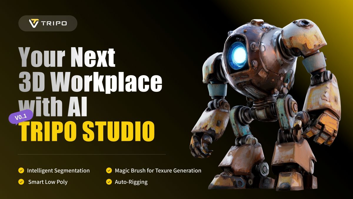 画像やテキストから3Dモデルを自動生成できるAIツール「Tripo Studio」、ベータ版が一般公開。公式Webサイトにて無償提供中