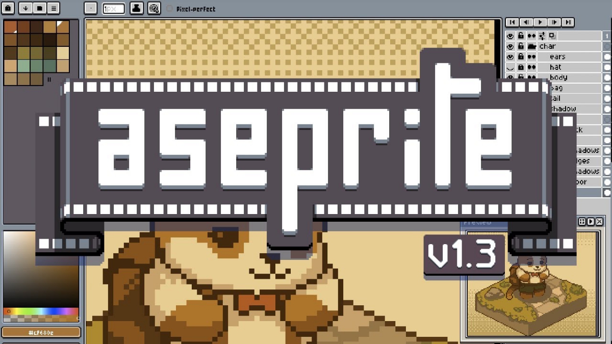ドット絵の制作ツール「Aseprite」のv1.3.15.2がリリース。文字の縁取り機能の追加、スライス機能の更新など