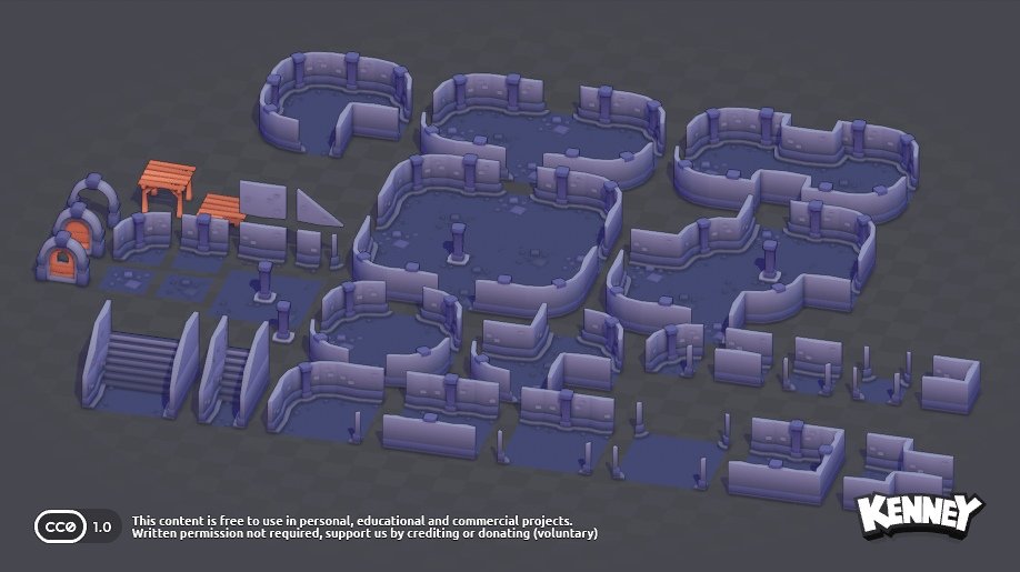 ダンジョンづくりに役立つ37種の3Dモデルを収録。無料アセットパック『Modular Dungeon Kit』、Webサイト「Kenney」で公開