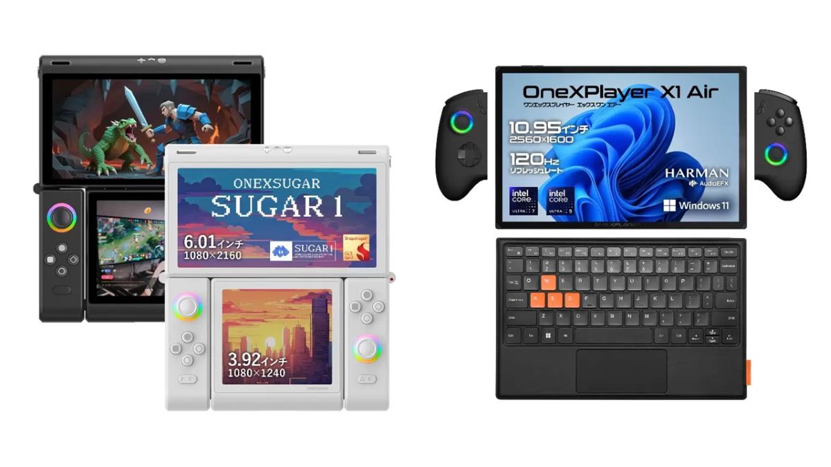 2画面＆変形できるAndroidゲーム機「ONEXSUGAR SUGAR 1」と、ノートPC/携帯ゲーム機/タブレットの3形態デバイス「OneXPlayer X1 Air」発表会レポート