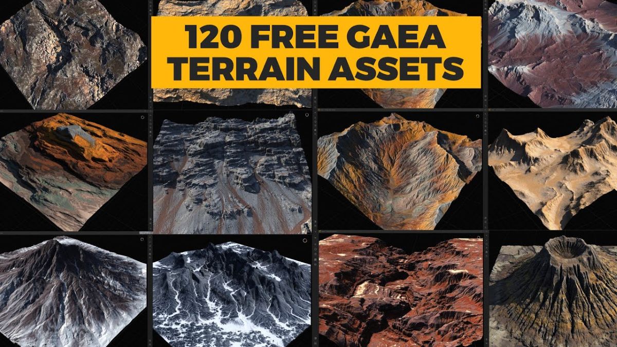 地形作成ツール「Gaea」用の3D地形アセットが120種類以上。無料アセットバンドル、Webサイト「The Pixel Lab」で提供中