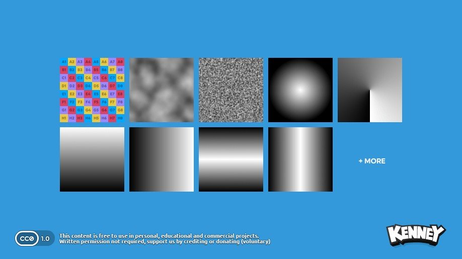 汎用テクスチャやUVチェッカーマップなど18種類。無料PNG画像のアセットパック『Development Essentials』、Webサイト「Kenney」で公開