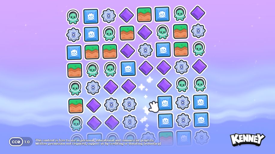 Godot製パズルゲームの開発に役立つ無料テンプレート『Starter Kit Match-3』、Webサイト「Kenney」がリリース