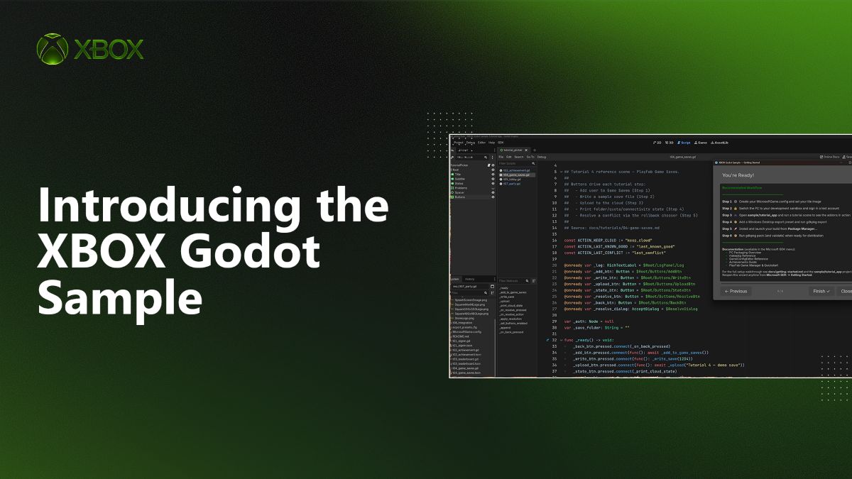 GodotにXboxゲーム開発ツール・サービスを連携する拡張機能の実装例、Microsoftがオープンソースで公開