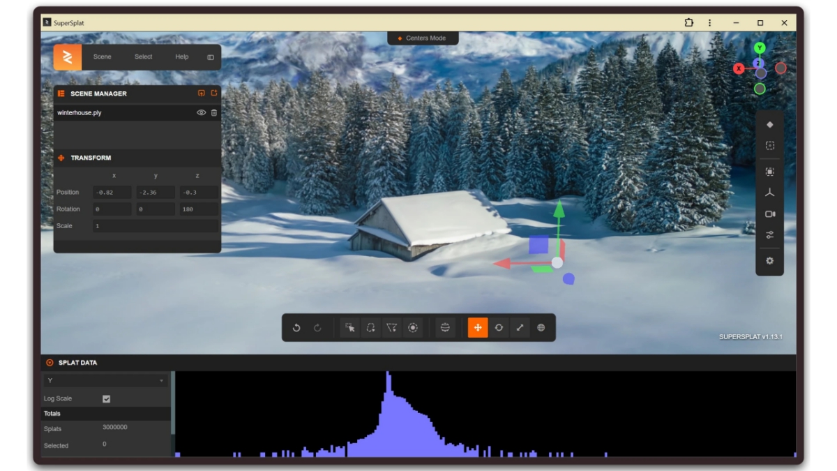 オープンソースの3Dスキャンデータ編集ツール「SuperSplat」、ver2.29が公開。AIエージェントでの3Dシーン編集に最適化、360度動画の出力もサポート