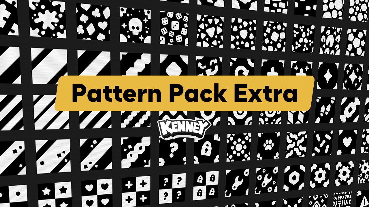 VFX・UI・テクスチャなどに使えるパターン画像が80種以上。無料アセットパック『Pattern Pack Extra』、Webサイト「Kenney」で公開