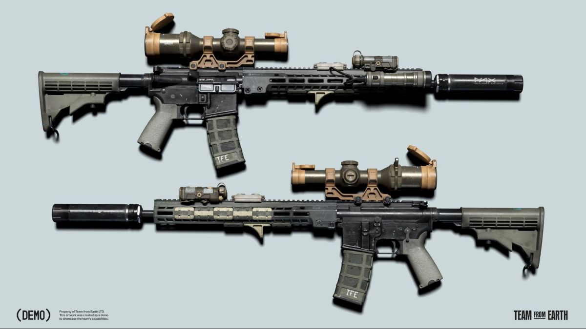 ミリタリーウェポンアーティストが教える「AR-15」の作り方。実在感を与えるウェザリング手法や、ベベル・UVパッキングまで3Dモデリングの全工程を解説