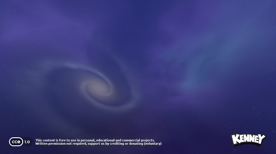 渦巻銀河や星雲など、宇宙のスカイボックス用画像を5種収録。無料アセットパック『Skyboxes Space』、Webサイト「Kenney」で公開