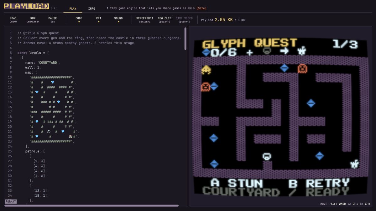 3KB以下のゲームを制作・公開。「Pyxel」開発者が新たなオープンソースエンジン「Playload」をリリース。今週のゲーム開発関連ツールまとめ